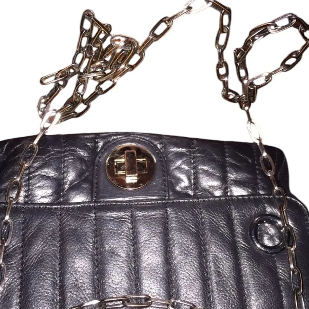 Claudia Ciuti black Quilted Leather Bag Adjustable Chain Strap